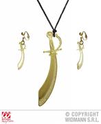 Ketting zwaard en oorringen goud, Kleding | Dames, Ophalen of Verzenden, Nieuw