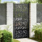 vidaXL Poort met bladontwerp 105x205 cm staal zwart, Tuin en Terras, Verzenden, Nieuw