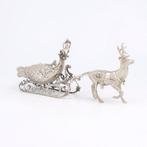 J. Weeda - Rendier met arreslee - Miniatuur beeldje - .835, Antiek en Kunst