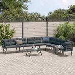 vidaXL 5-delige Tuinbankenset met kussens gepoedercoat staal, Verzenden, Nieuw, Rvs