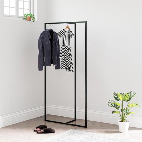 [en.casa] Kledingrek Hurdal kapstok 160x80x32 cm zwart, Huis en Inrichting, Kasten | Kledingkasten, Nieuw, Verzenden