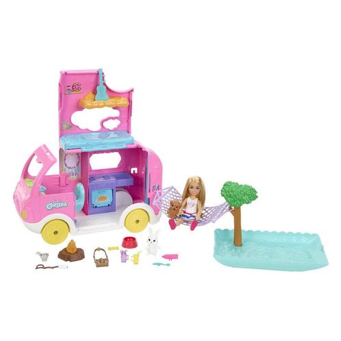 Barbie Chelsea Camper (Barbie Poppen, Poppen), Kinderen en Baby's, Speelgoed | Poppen, Barbie, Nieuw, Ophalen of Verzenden