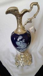 Kruik - Glas, verzilverde geelgoud en versierd glas -