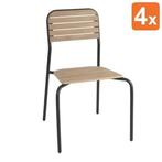 Stoelen | SANTORINI | Hout/Staal | Naturel | Zwart Frame |, Verzenden, Nieuw in verpakking
