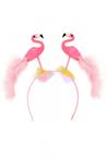 Diadeem flamingo's haarband licht roze veertjes tiki hawaii
