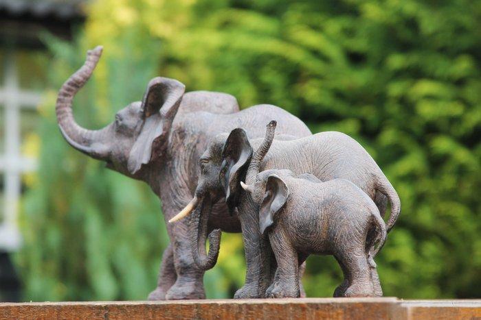 Beeld, olifanten familie - 31 cm - resin mgo, Antiek en Kunst, Kunst | Designobjecten