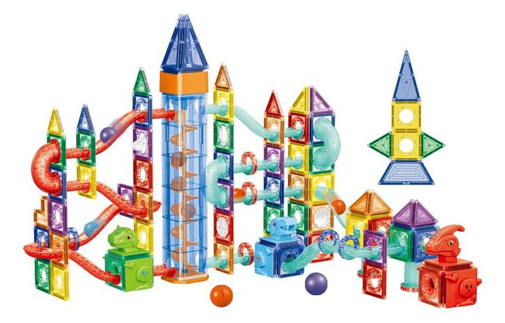 Eco Toys Dinosaurus 186 Stuks Magnetische Tegels Bouwstenen, Kinderen en Baby's, Kraamcadeaus en Geboorteborden, Nieuw, Verzenden