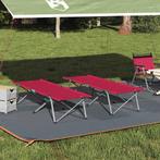 vidaXL Vouw Campingbedden 2 stuks met Draagtasje Rood 600D, Caravans en Kamperen, Verzenden, Nieuw