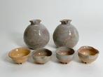 Fles - Porselein, Hagi Ware Sake Set – Tokkuri en Guinomi
