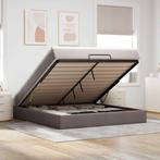 vidaXL Ottoman bed met matras 180x200cm stof taupe, Eenpersoons, Verzenden, Nieuw, 80 cm