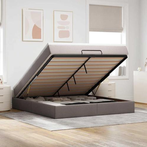 vidaXL Ottoman bed met matras 180x200cm stof taupe, Huis en Inrichting, Slaapkamer | Bedden, 80 cm, 200 cm, Eenpersoons, Nieuw