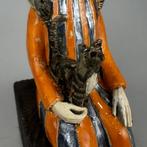 Ida - The girl with her cat - hand made.
