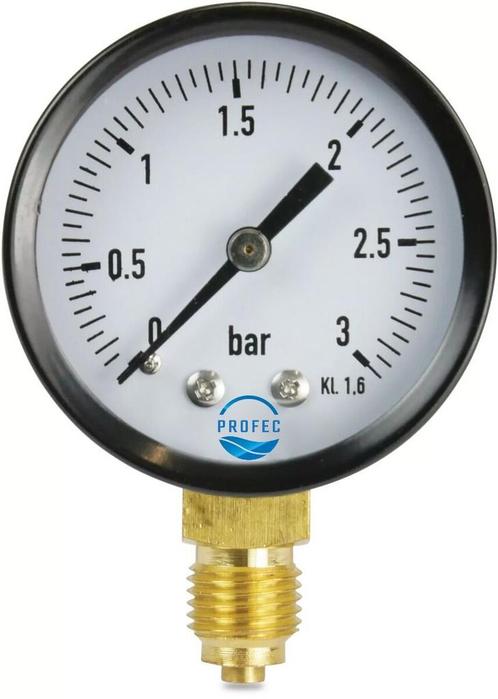 Profec manometer met onderaansluiting, droog, 63 m, Doe-het-zelf en Verbouw, Meetapparatuur, Verzenden