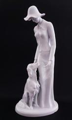 Hollohaza - Beeldje, Vintage Hollohaza White Porcelain Lady