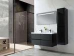 Badkamermeubel 120 cm - Hoogglans zwart + witte du, Ophalen, Nieuw