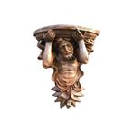 Gietijzeren wandornament - atlant - dragende man - fors, Huis en Inrichting, Woonaccessoires | Wanddecoraties, Ophalen of Verzenden