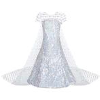 Prinsessenjurk - Witte Elsa jurk met sleep - Korte mouw