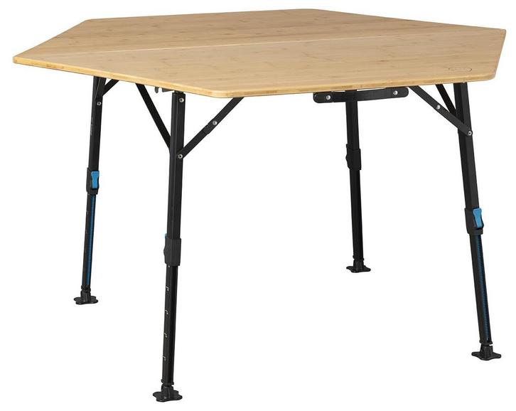 Defa Bamboe tafel 6 hoek traploos verstelbaar (Defa Tafels), Caravans en Kamperen, Kampeeraccessoires, Nieuw, Ophalen of Verzenden