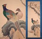 Lente bloemen en vogels - Kersenboom en twee fazanten -