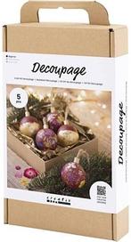 Diykit pakket hobbyset kerstballen decoupage met, Ophalen of Verzenden, Nieuw