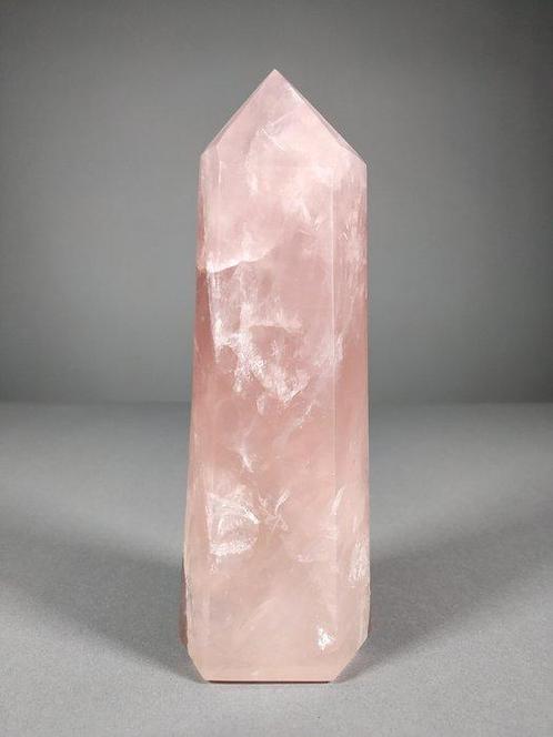 Prachtige rozenkwarts Spiegel - Hoogte: 22.2 cm - Breedte:, Verzamelen, Mineralen en Fossielen