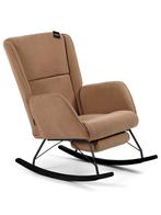 Aemely® Schommelstoel Relax - Bruin Ribstof, Zwart Hout, Ophalen of Verzenden, Nieuw, Stoel(en)