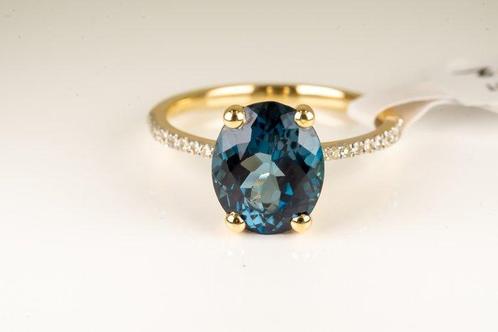 Ring - 14 karaat Geel goud Topaas - Diamant, Sieraden, Tassen en Uiterlijk, Ringen