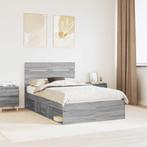 vidaXL Bedframe Grijs Sonoma 120 x 190 cm Massief grenenhout, Verzenden, Nieuw, Grijs, Hout