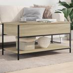 vidaXL Salontafel 100x50x50 cm bewerkt hout en metaal sonoma, Verzenden, Nieuw, Metaal, 100 tot 150 cm