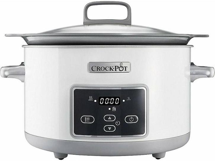 Crock Pot CR026X - Slowcooker - 4,7L DuraCeramic - Wit, Witgoed en Apparatuur, Slowcookers, Zo goed als nieuw, Verzenden