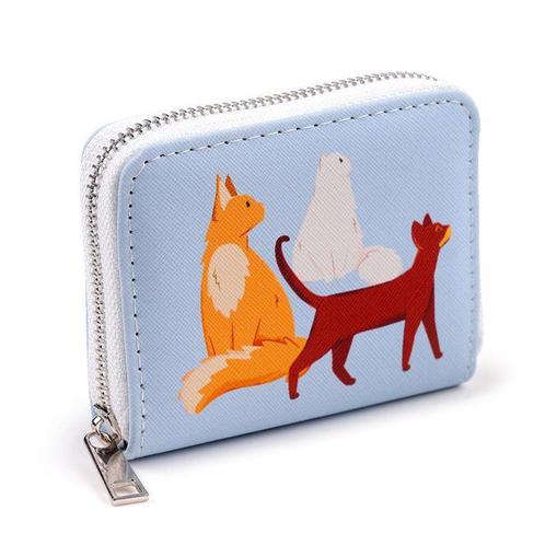Portemonnee - Feline Fine Cats blauw - Rondrits - 8.5x11.5x2, Sieraden, Tassen en Uiterlijk, Portemonnees, Nieuw, Ophalen of Verzenden