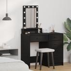 vidaXL Make-up Tafel met LED Verlichting - Zwart Eiken,, Verzenden, Nieuw