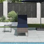 vidaXL Ligstoel met kussen grijs 55x200x44cm polyrotan, Tuin en Terras, Verzenden, Nieuw