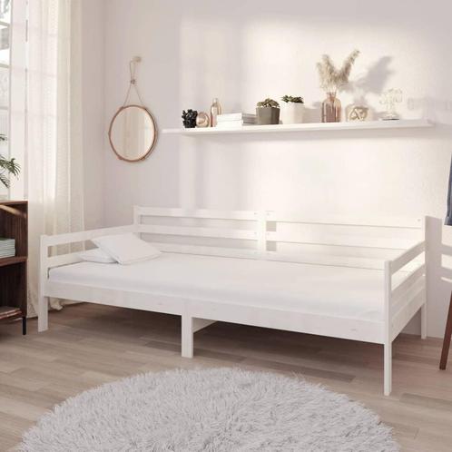 vidaXL Slaapbank massief grenenhout wit 90x200 cm, Huis en Inrichting, Slaapkamer | Bedden, 90 cm, 200 cm, Wit, Eenpersoons, Nieuw