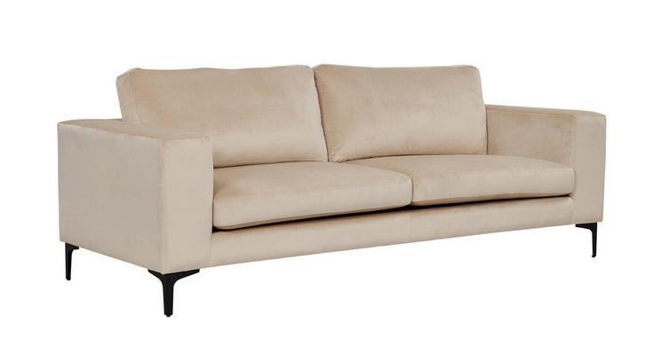 3-Zitsbank - Annicka - Beige - Fluweel - Jörn, Huis en Inrichting, Banken | Bankstellen, Verzenden