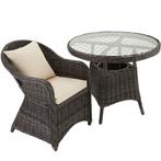 4 luxe wicker fauteuils met kussens - grijs, Tuin en Terras, Nieuw, Verzenden