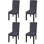 Stoelhoezen 4 Stuks Antraciet | Tweedekansje | Ruim 40%!, Huis en Inrichting, Stoelen, Nieuw, Ophalen of Verzenden, Vier, Stof
