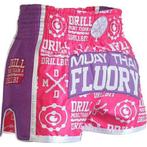 Fluory Dames Kickboks Broekje Muay Thai Short Drill Roze, Nieuw, Fluory, Ophalen of Verzenden, Maat 56/58 (XL)