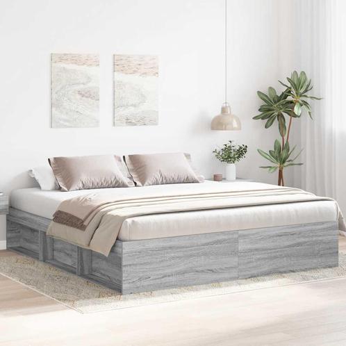 vidaXL Bedframe grijs sonoma eikenkleurig 180x200 cm Super, Huis en Inrichting, Slaapkamer | Bedden, 80 cm, 200 cm, Grijs, Eenpersoons