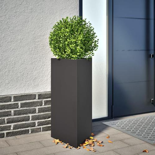 vidaXL Plantenbakken 2 st driehoek 40x34,5x70 cm staal zwart, Tuin en Terras, Bloempotten, Nieuw, Verzenden