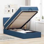 vidaXL Bed met matras 90x200 cm stof blauw, Huis en Inrichting, 90 cm, Eenpersoons, Nieuw, 200 cm