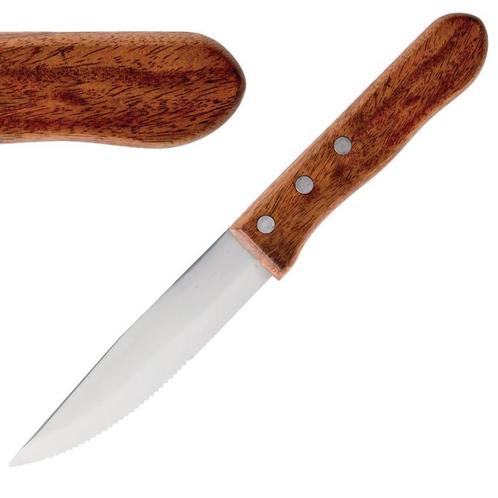 Olympia Jumbo steakmes met houten heft 25cm, Huis en Inrichting, Keuken | Bestek, Verzenden