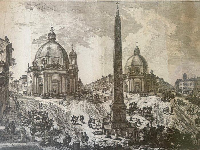 Giovanni Battista Piranesi (1720-1778) - Veduta della Piazza, Antiek en Kunst, Antiek | Overige Antiek