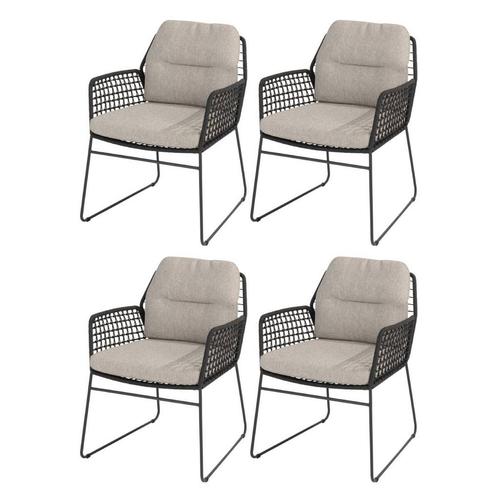 Rhodos dining tuinstoel antraciet Taste 4SO set van 4, Tuin en Terras, Tuinstoelen, Nieuw, Ophalen of Verzenden