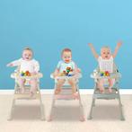 Opvouwbare Baby Kinderstoel met Wielen en Dubbele Eettray, Kinderen en Baby's, Kinderstoelen, Verzenden, Nieuw