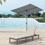 [pro.tec] Parasol 360° Carsoli 120-200x180x130 cm grijs, Tuin en Terras, Parasols, Verzenden, Nieuw