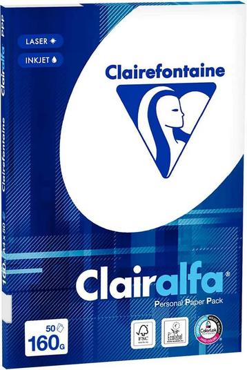 A4 papier 160 gram pak 50 vel Clairefontaine Clairalfa beschikbaar voor biedingen