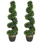 2-delig Kunstplanten Set, Spiraalontwerp, Cementbasis, Groen, Huis en Inrichting, Woonaccessoires | Kunstplanten en Kunstbloemen