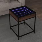 vidaXL Salontafel met Infinity LED 40x40x51 cm bruin, Huis en Inrichting, Tafels | Salontafels, Minder dan 50 cm, 50 tot 100 cm