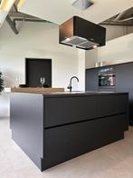 Luxe moderne Zwarte greeploze keuken, Ophalen, Nieuw